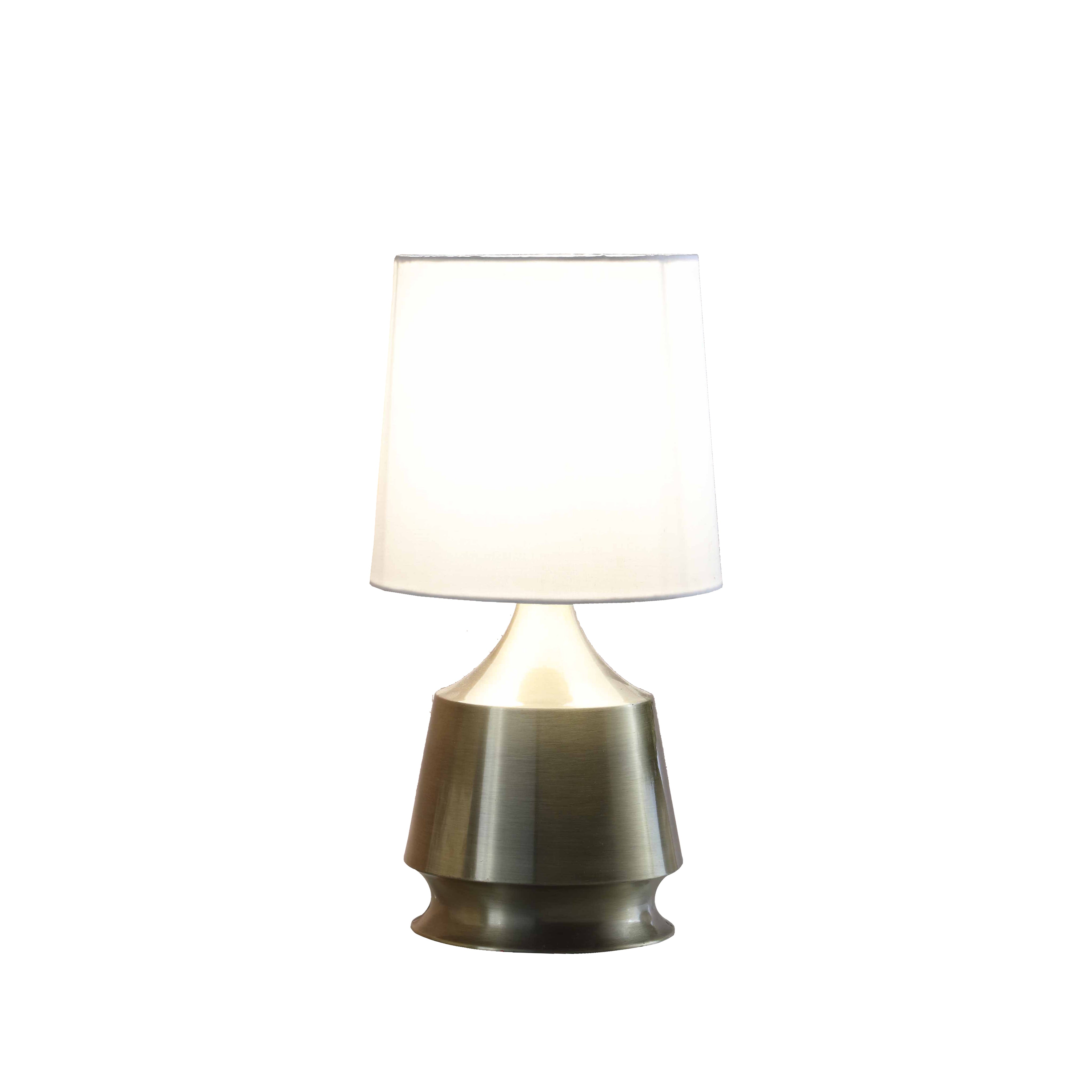14" In Ellis Antique Brass Metal Table Lamp-zoom-2