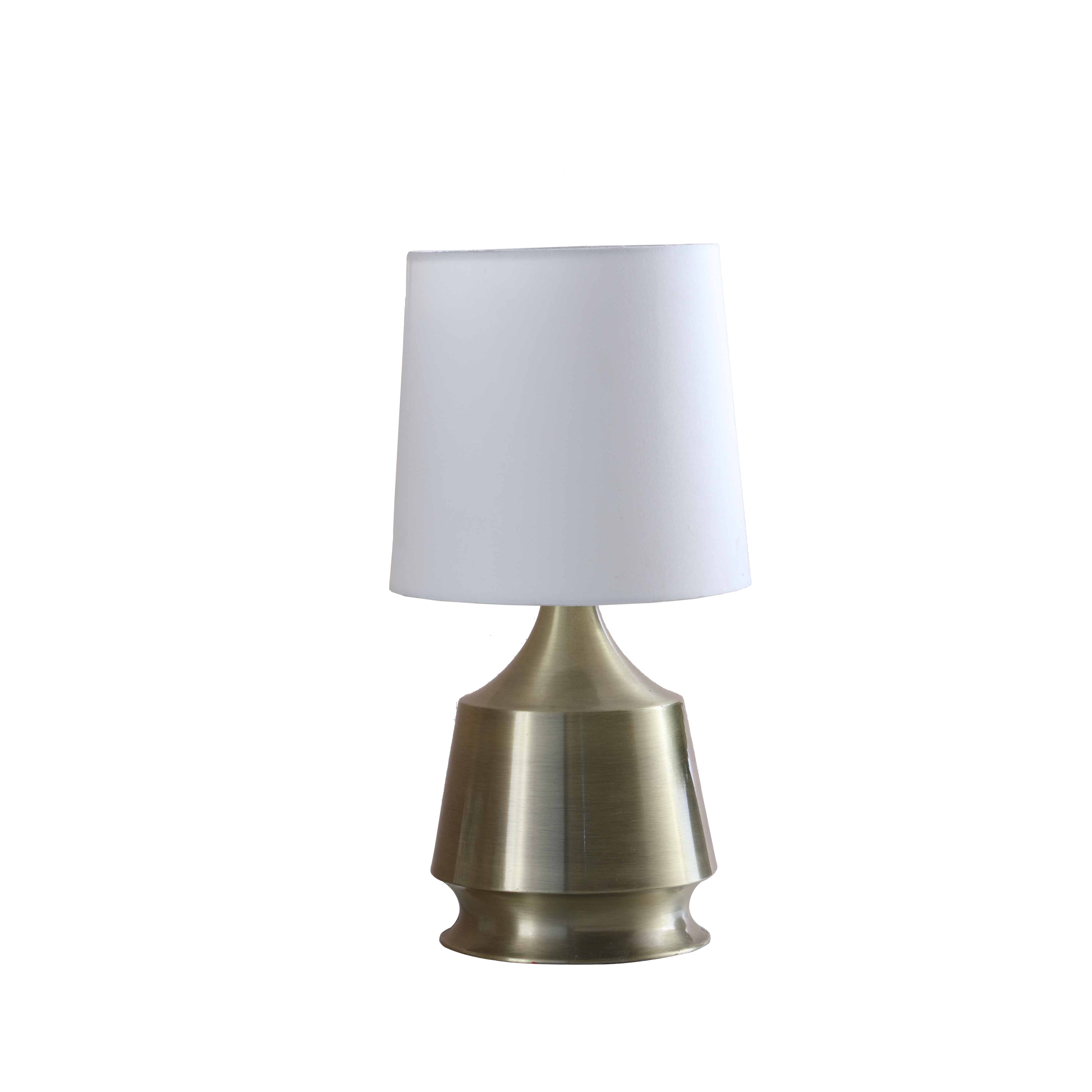 14" In Ellis Antique Brass Metal Table Lamp-zoom-1