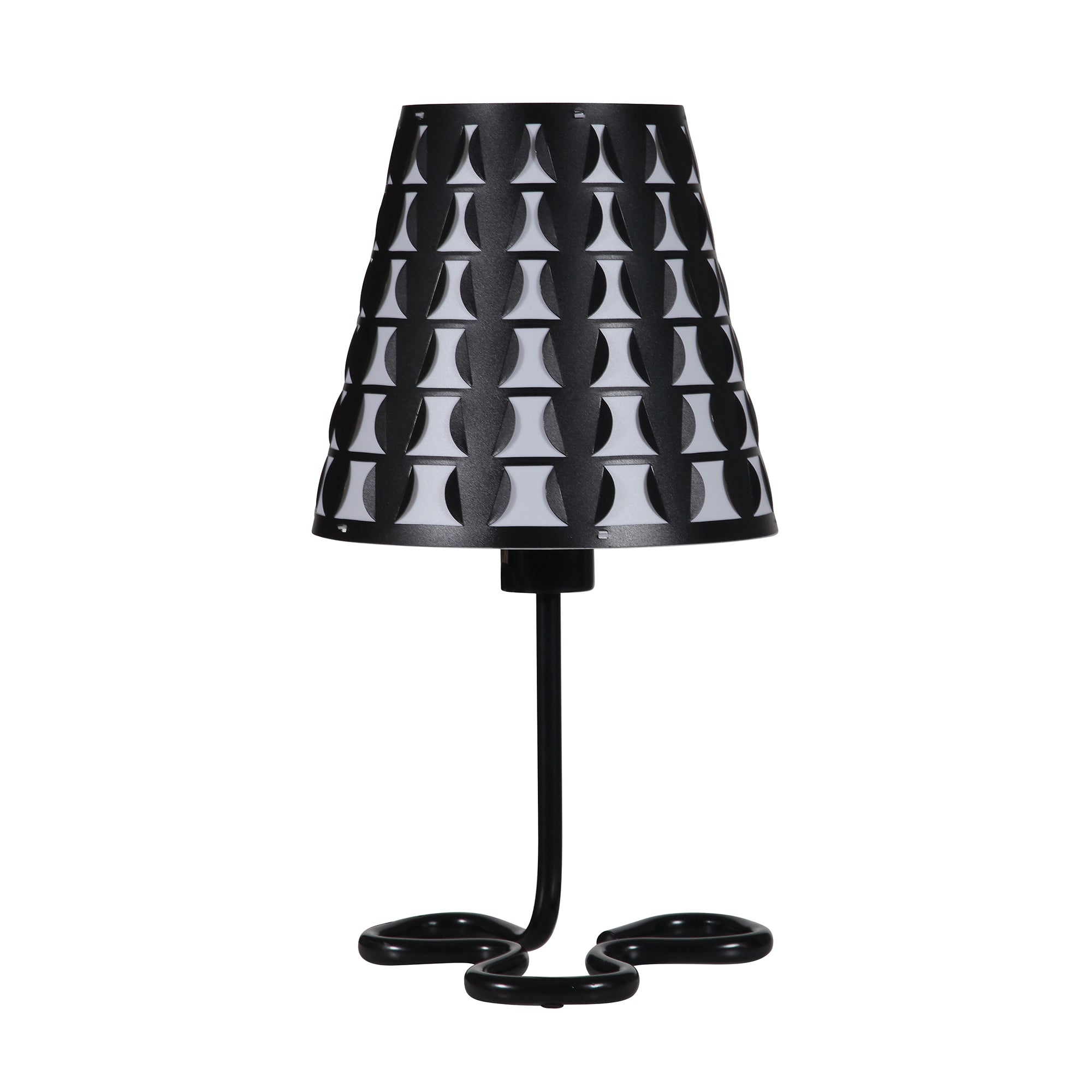 16" In Traci Black Geometric Metal Table Lamp-zoom-2