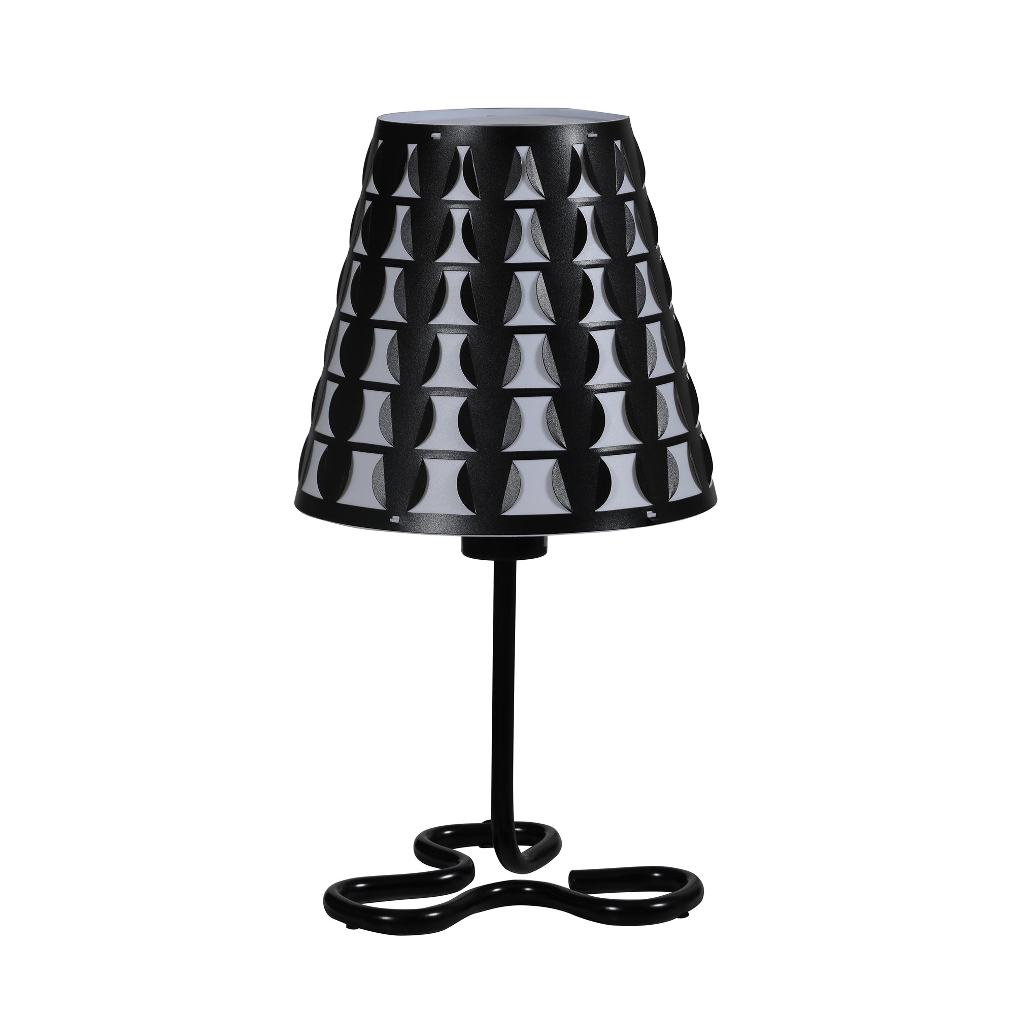 16" In Traci Black Geometric Metal Table Lamp