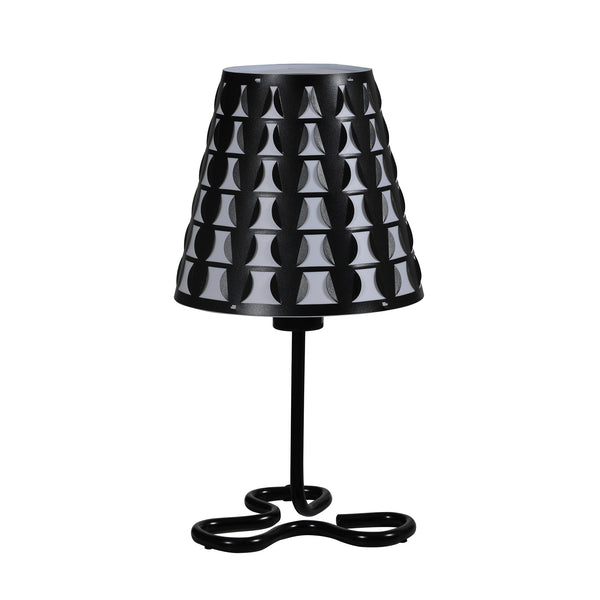 16 In Traci Black Geometric Metal Table Lamp