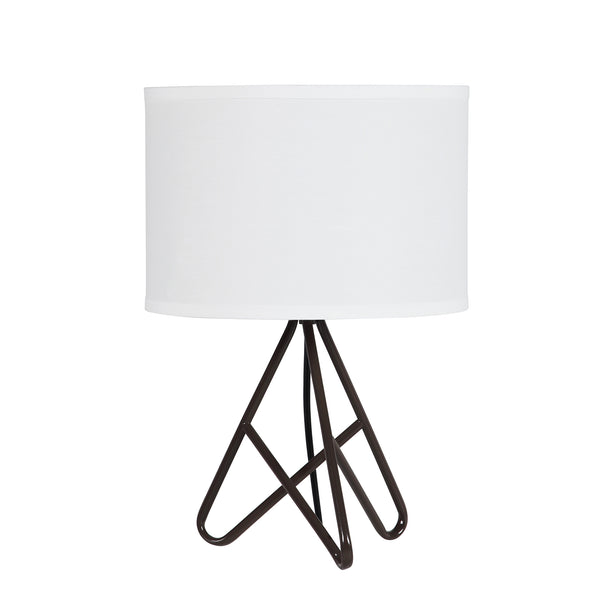 17.5 In Watson Espresso Metal Tripod Table Lamp