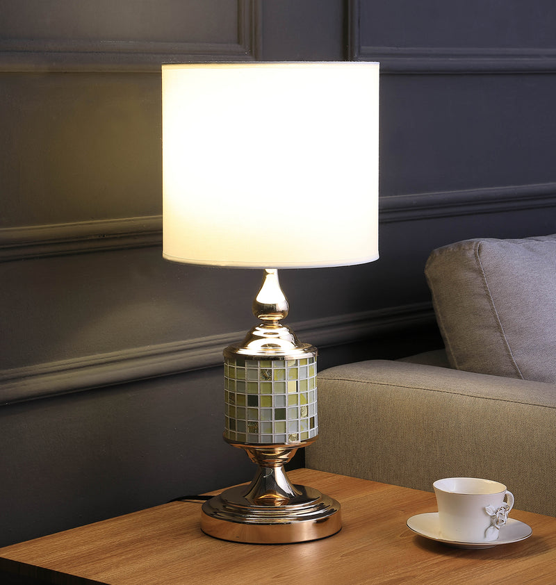 23" Layla Rose Gold Bohemian Glass Mosaic Modern Table Lamp-zoom-