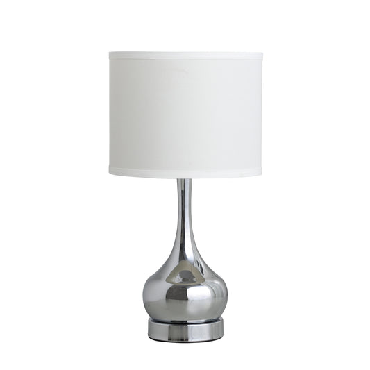 18.75" In Corrine Polished Silver Mid Century Table Lamp