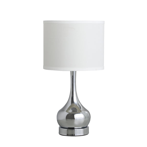 18.75 In Corrine Polished Silver Mid Century Table Lamp