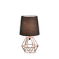 11.25" In Wesley Geometric Copper Metal Wire Hexagon Table Lamp