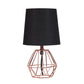 11.25" In Wesley Geometric Copper Metal Wire Hexagon Table Lamp