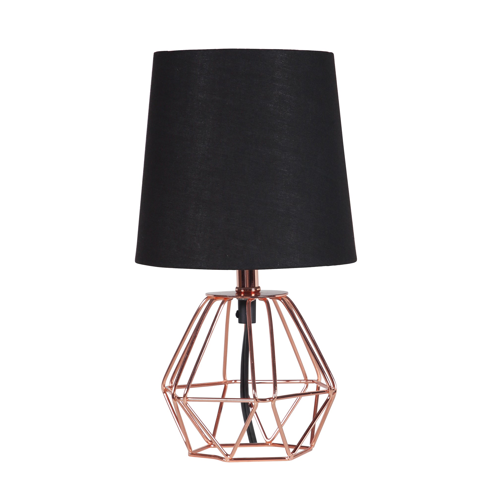 11.25" In Wesley Geometric Copper Metal Wire Hexagon Table Lamp-zoom-2