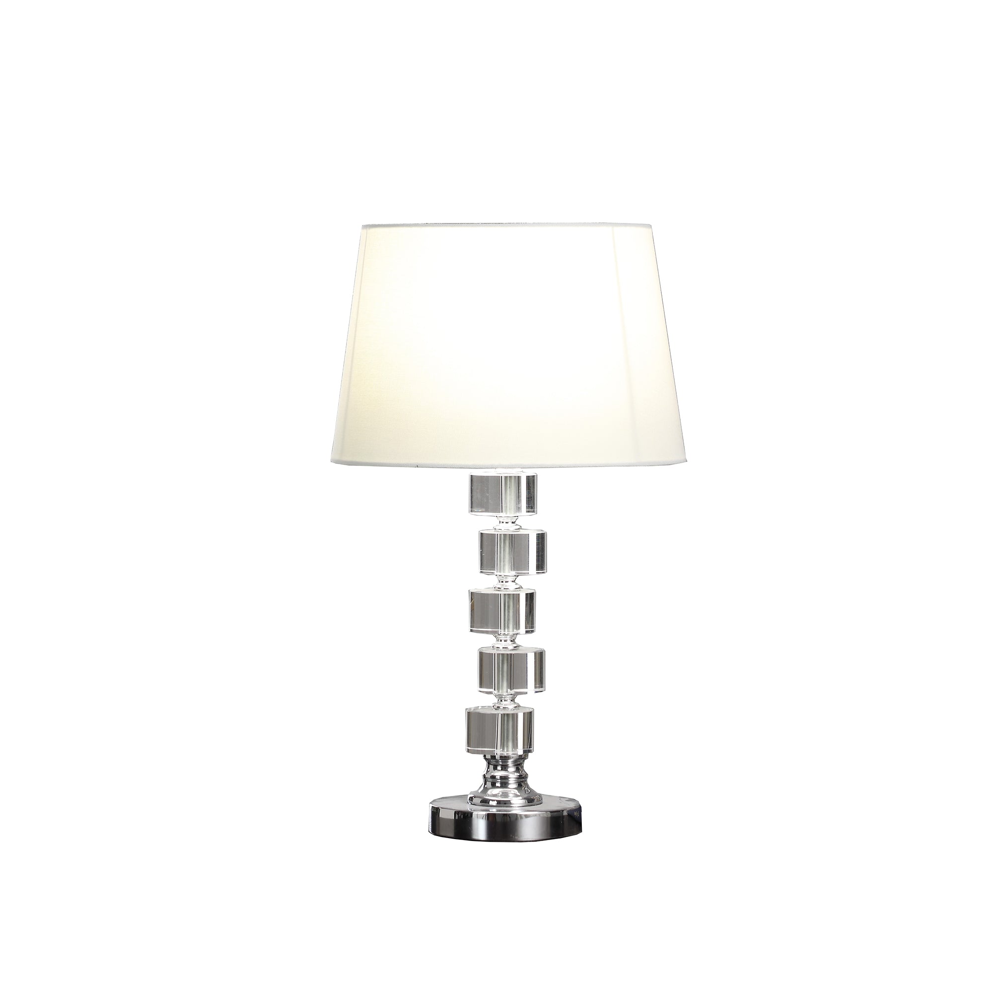 20" In Adelaine 5 Crystal Round Stacked Cube Orbs Table Lamp