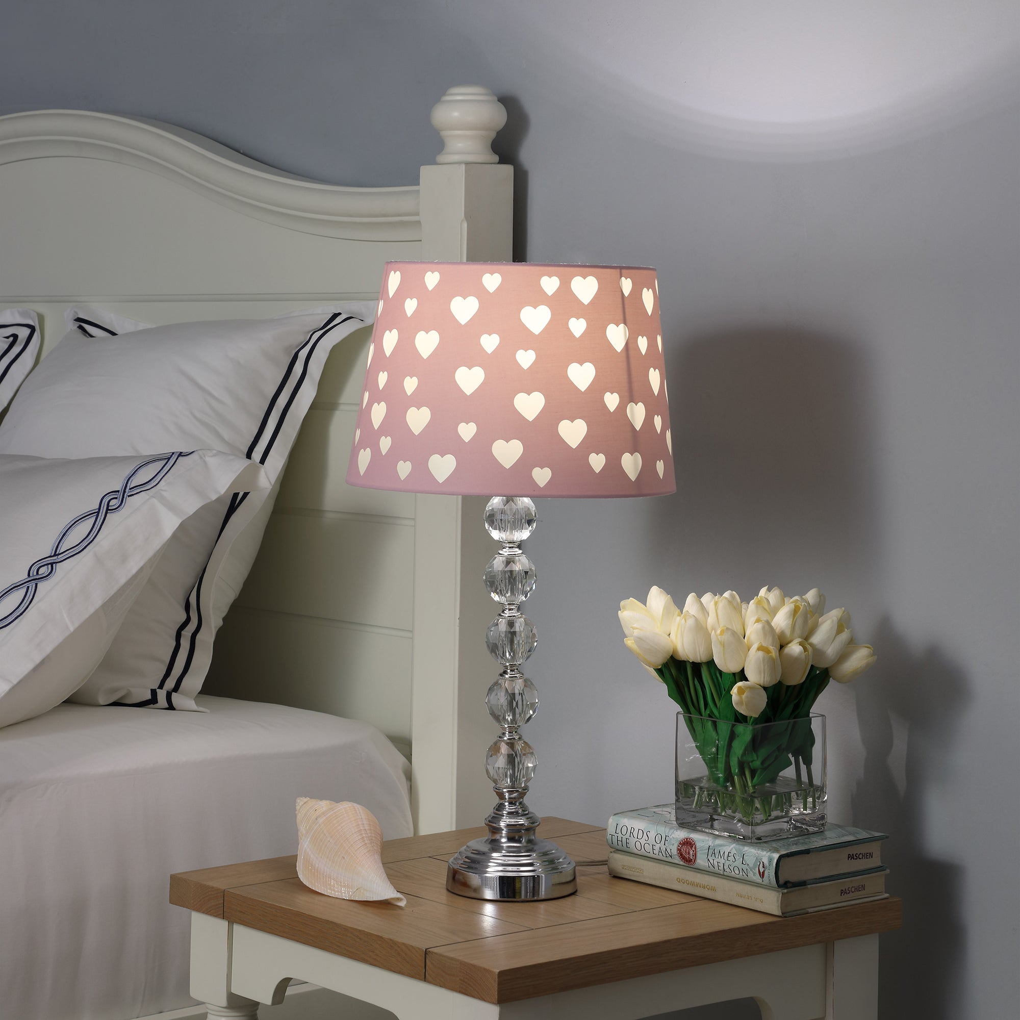 22" In Ariel Heart Crystal Stacked Orb Table Lamp-zoom-3