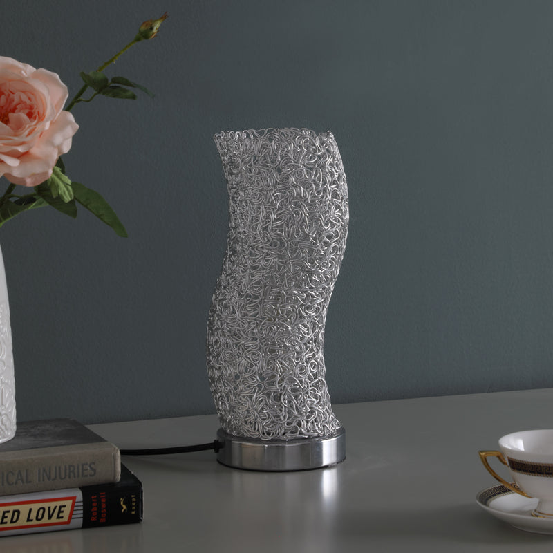 12" In Artemis Exposed Aluminum Wired Curve Table Lamp-zoom-