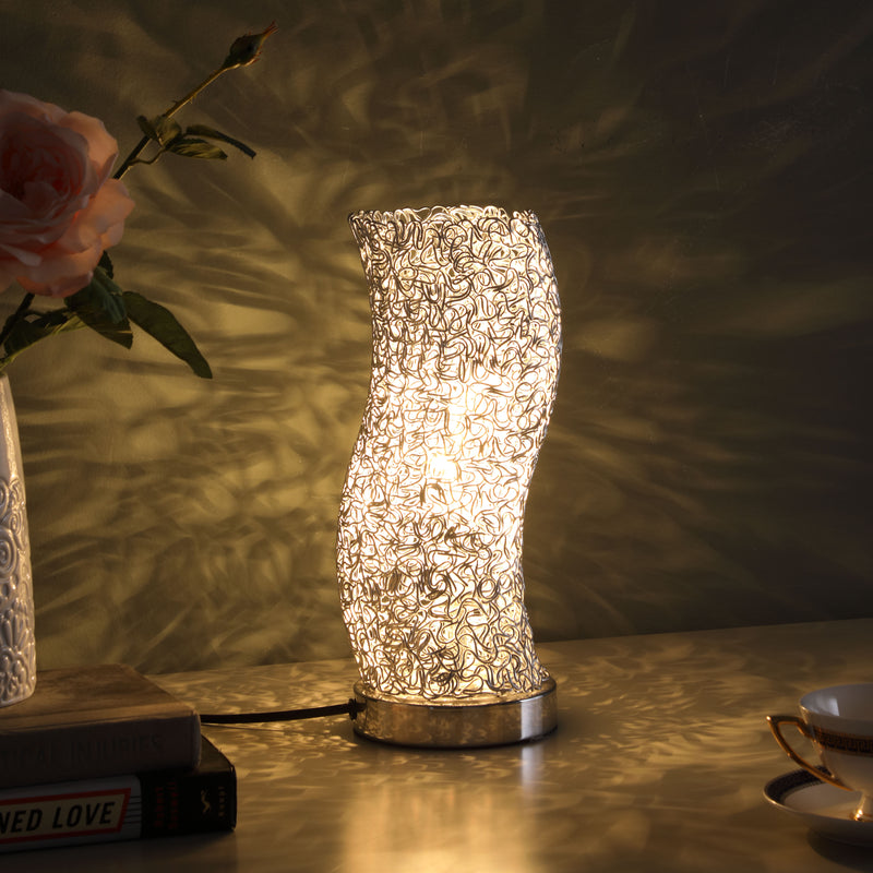 12" In Artemis Exposed Aluminum Wired Curve Table Lamp-zoom-