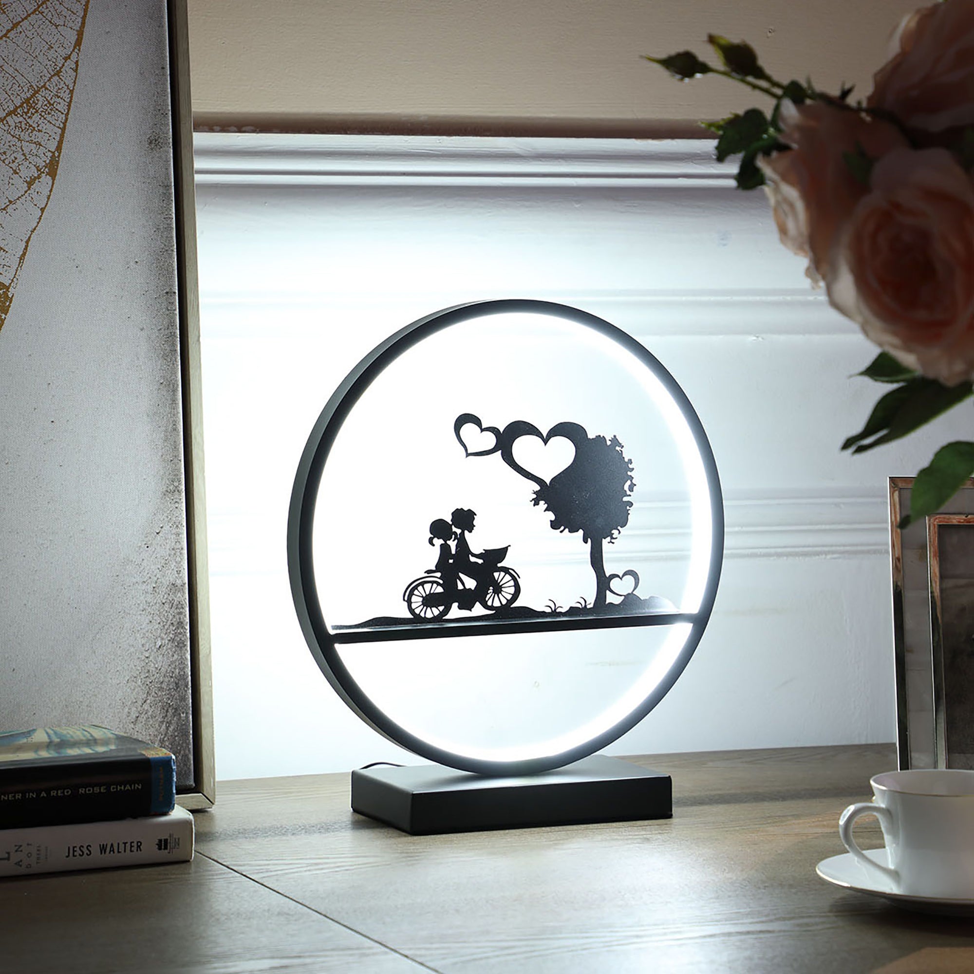 13" In Girl And Boy On Bicycle Led Accent Table Lamp-zoom-4