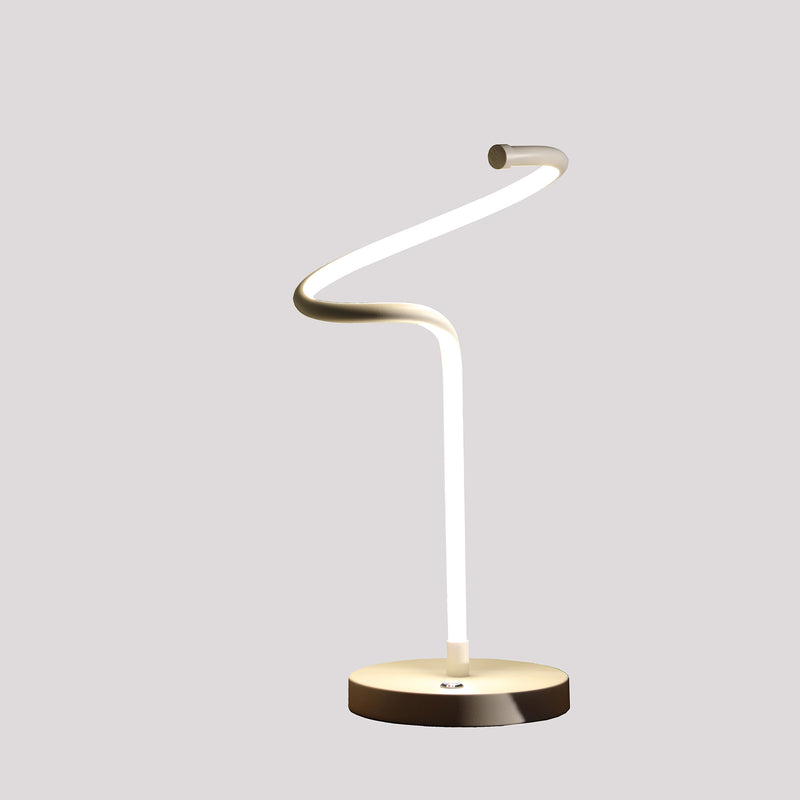 19" In Led Matte White Curvilinear S-curve Spiral Tube Led Table Lamp-zoom-