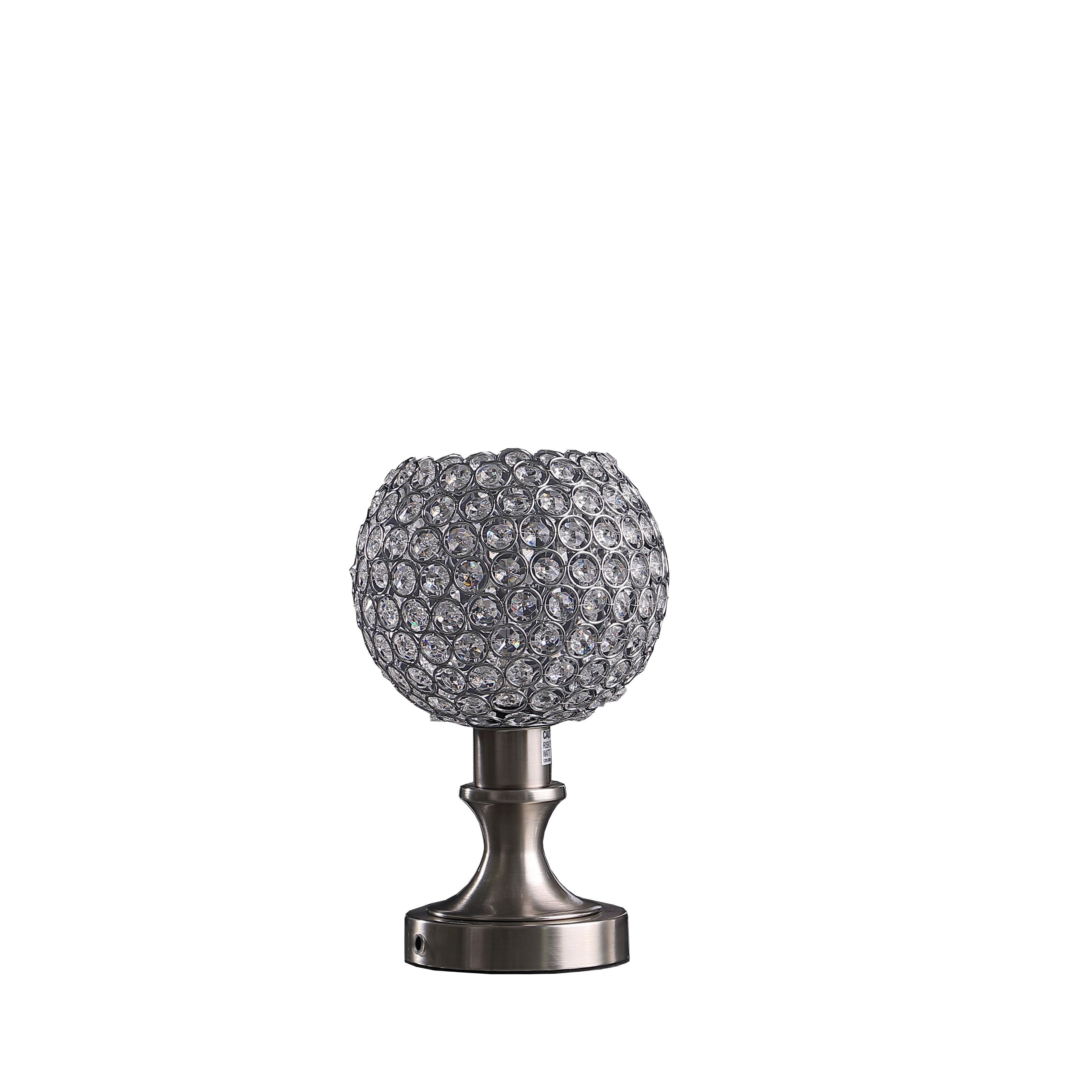 11.5" In Crystal Inspired Sequin Elise Uplight Brush Silver Table Lamp-zoom-1