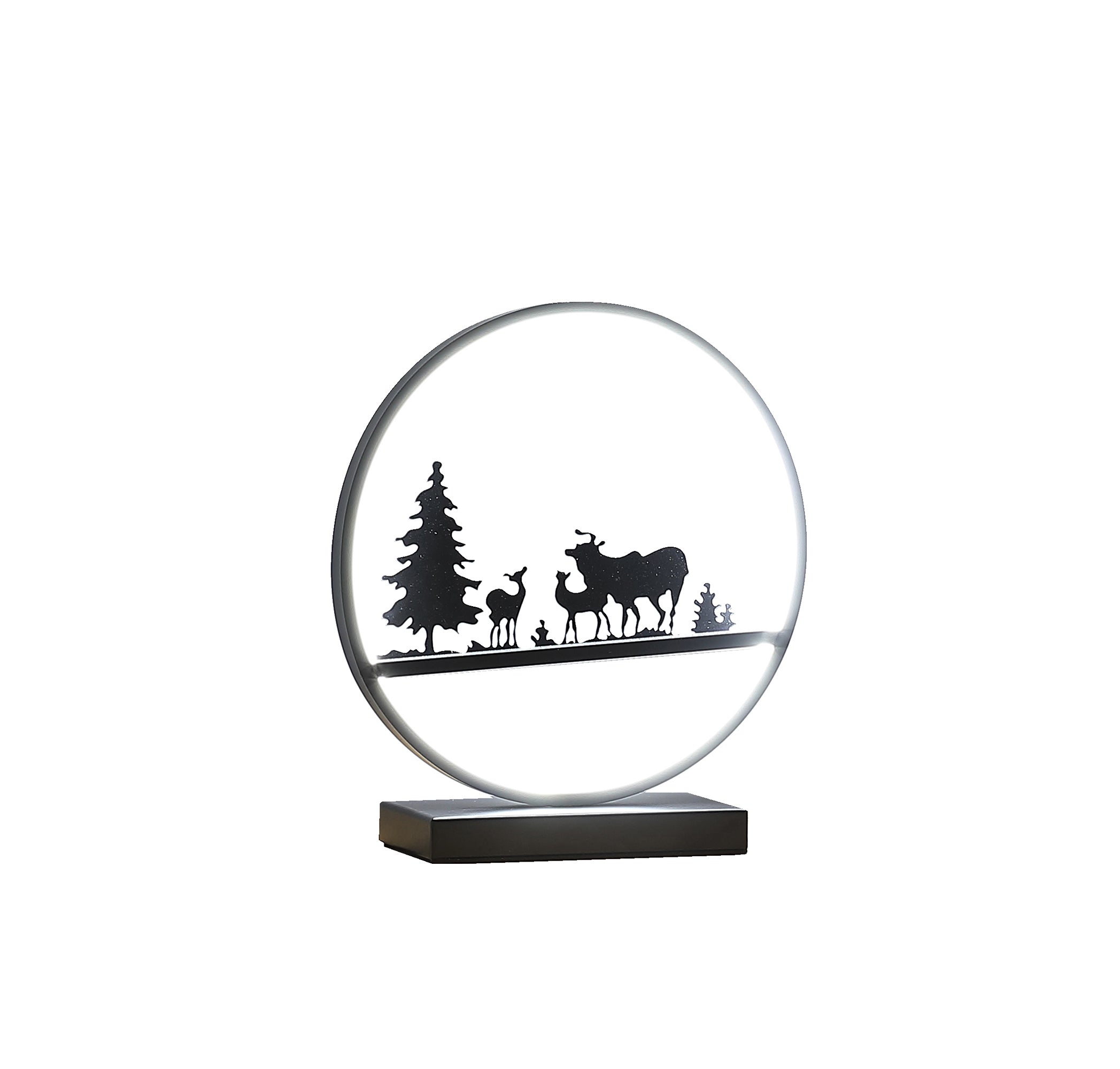 12.75" Deer Family Led Black Table Lamp-zoom-2