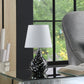 11.5" In Modern Black Seashell Swirl Pattern Mini Polyresin Table Lamp