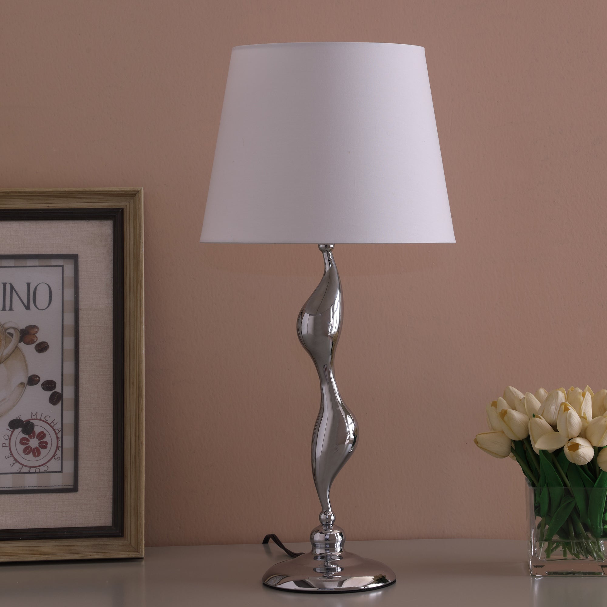 24" In Erte Art Deco Silhouette Silver Table Lamp-zoom-3