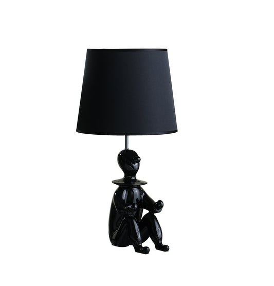 21.25" In Black Modern Clown Phone Holder Resin Table Lamp