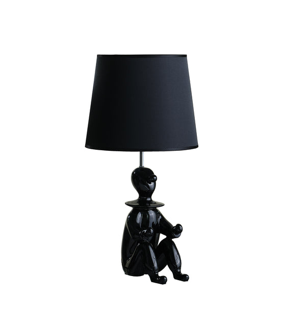21.25 In Black Modern Clown Phone Holder Resin Table Lamp