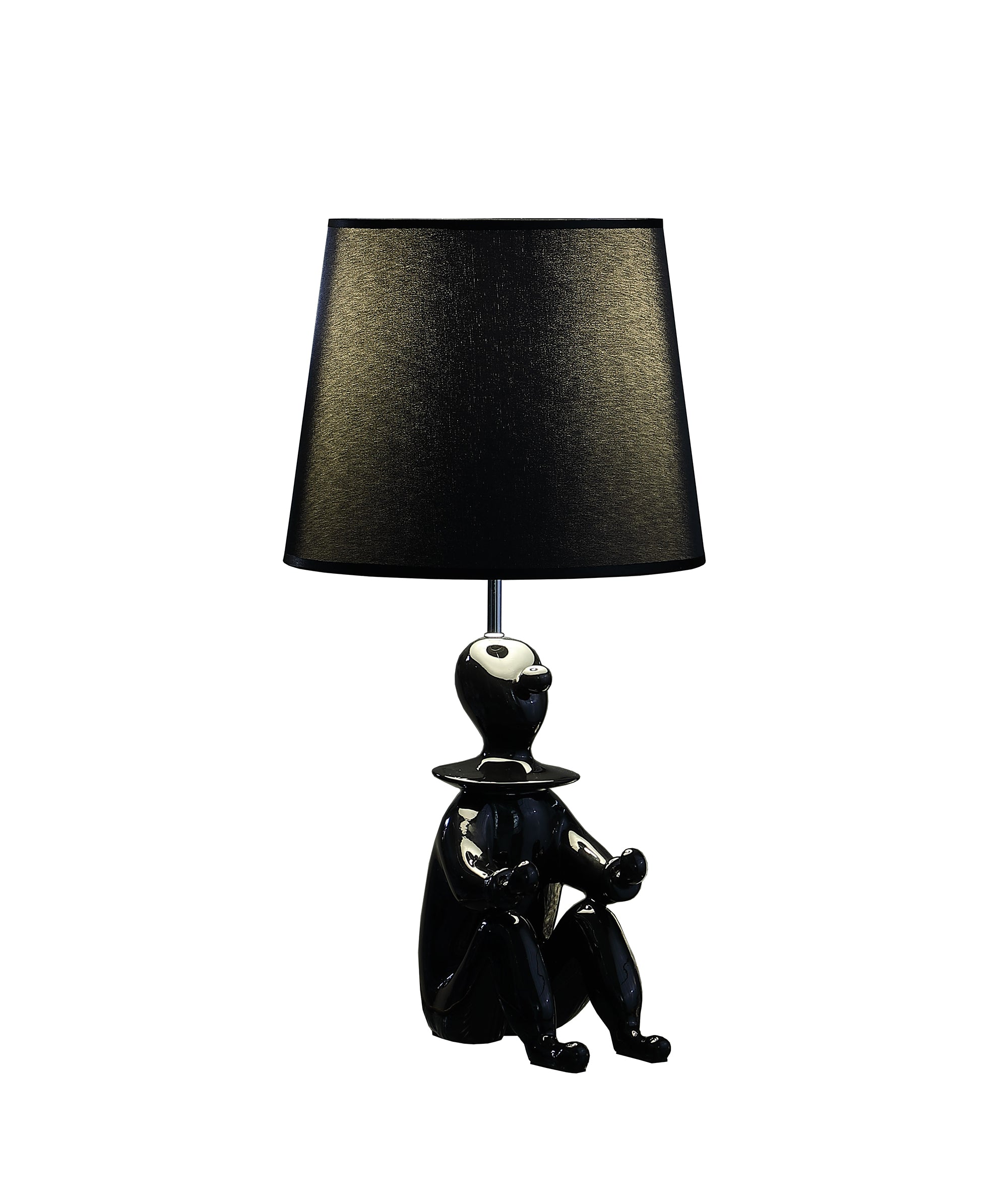21.25" In Black Modern Clown Phone Holder Resin Table Lamp-zoom-2
