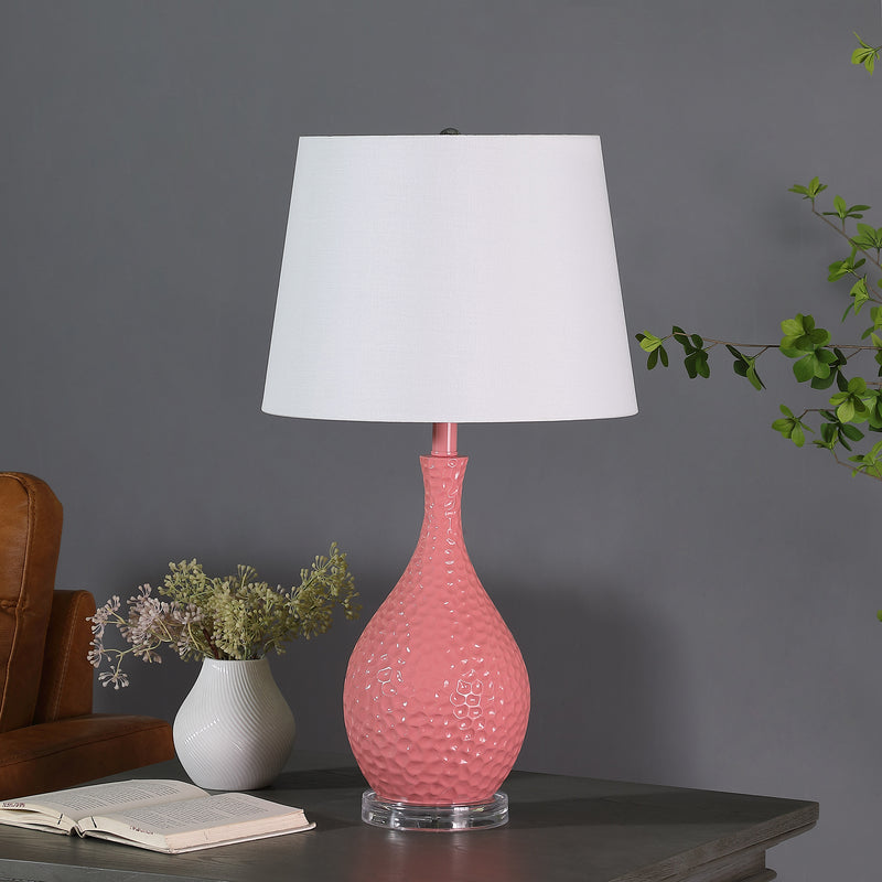 28" In Pink Telli Pebble Mid Century Resin Table Lamp-zoom-