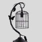 17.5" In Iris Black Butterfly Garden Metal Table Lamp