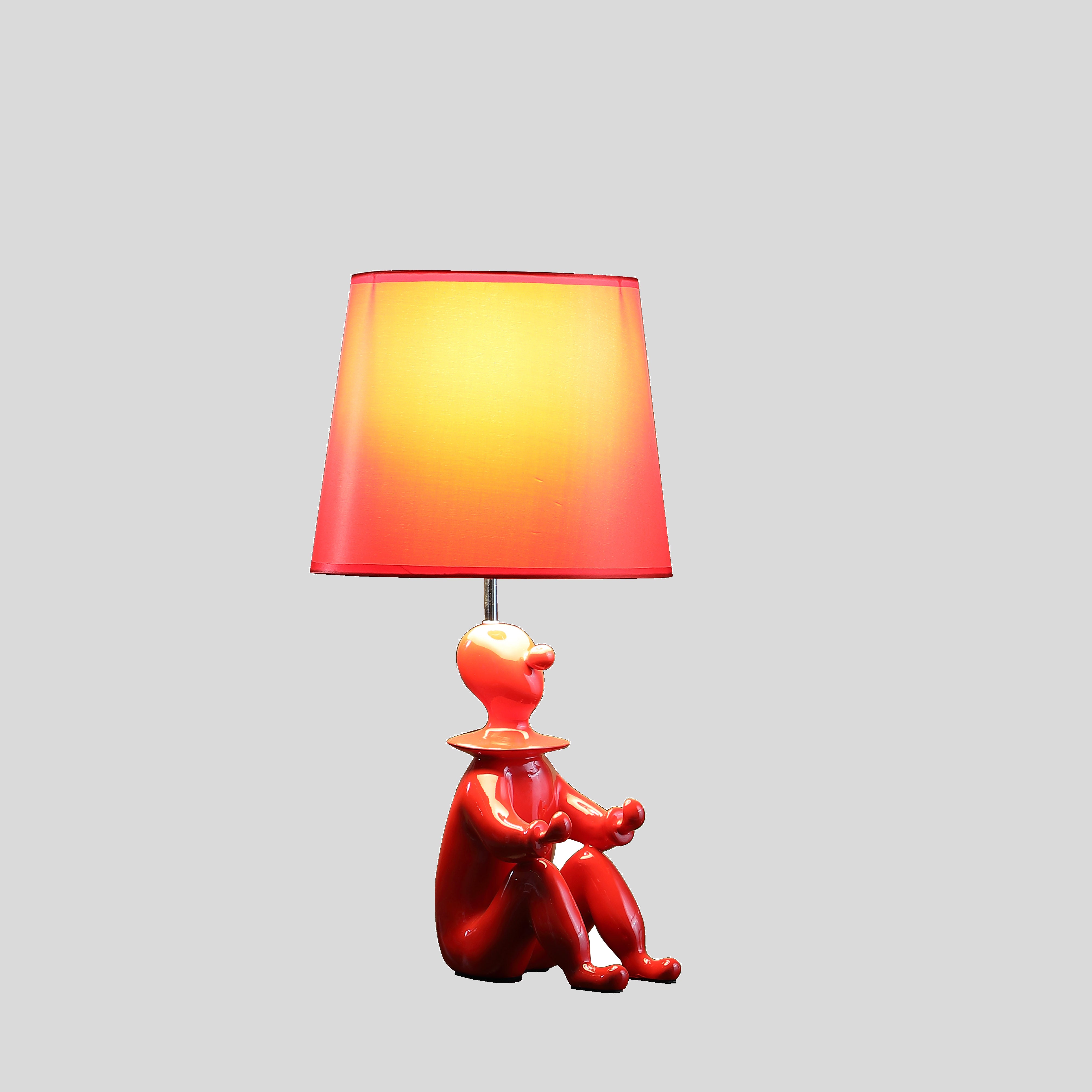 21.25" In Red Modern Clown Phone Holder Resin Table Lamp-zoom-4