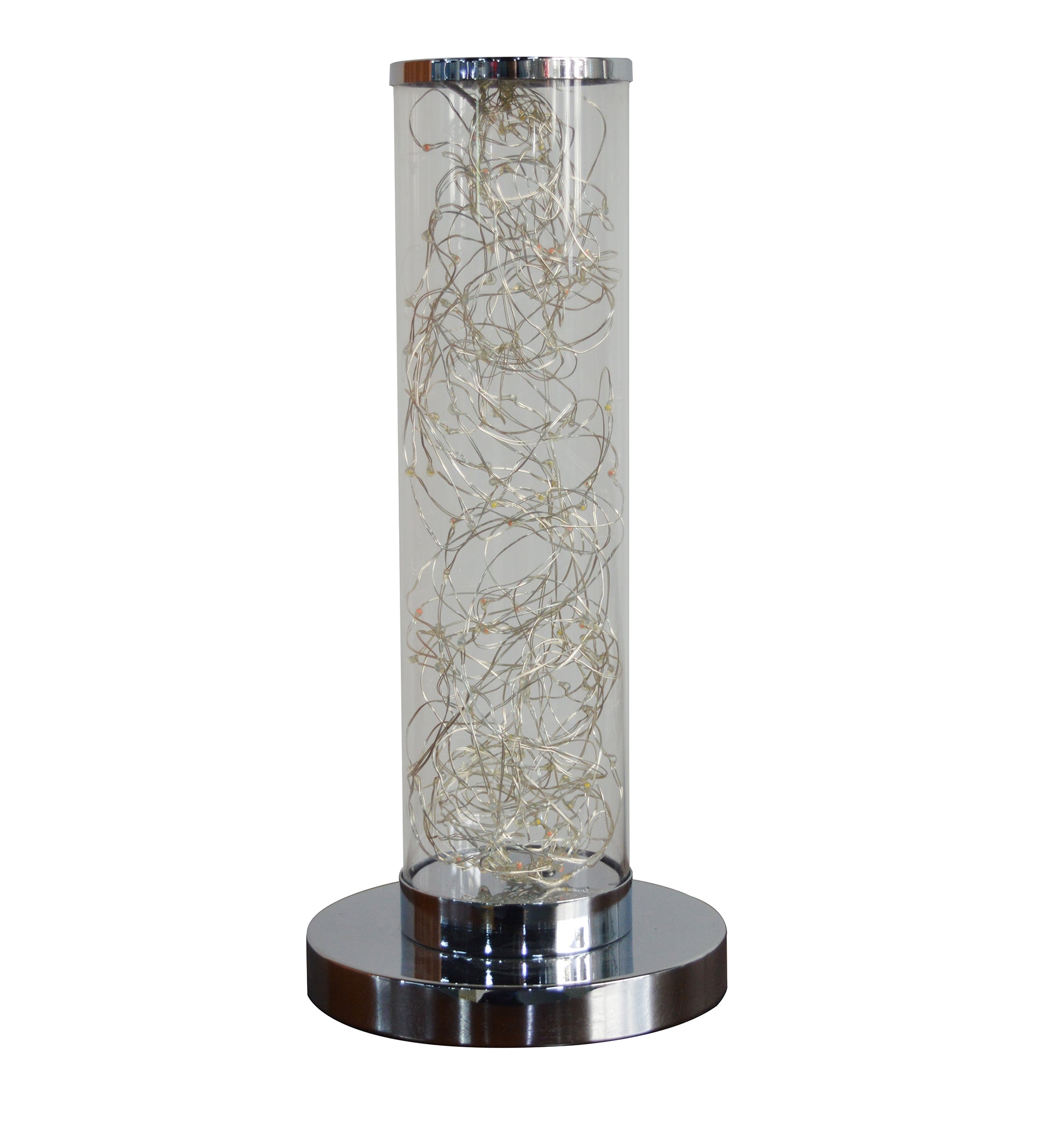 13" In Exposed Rope Led Minari Clear Column Table Lamp-zoom-1