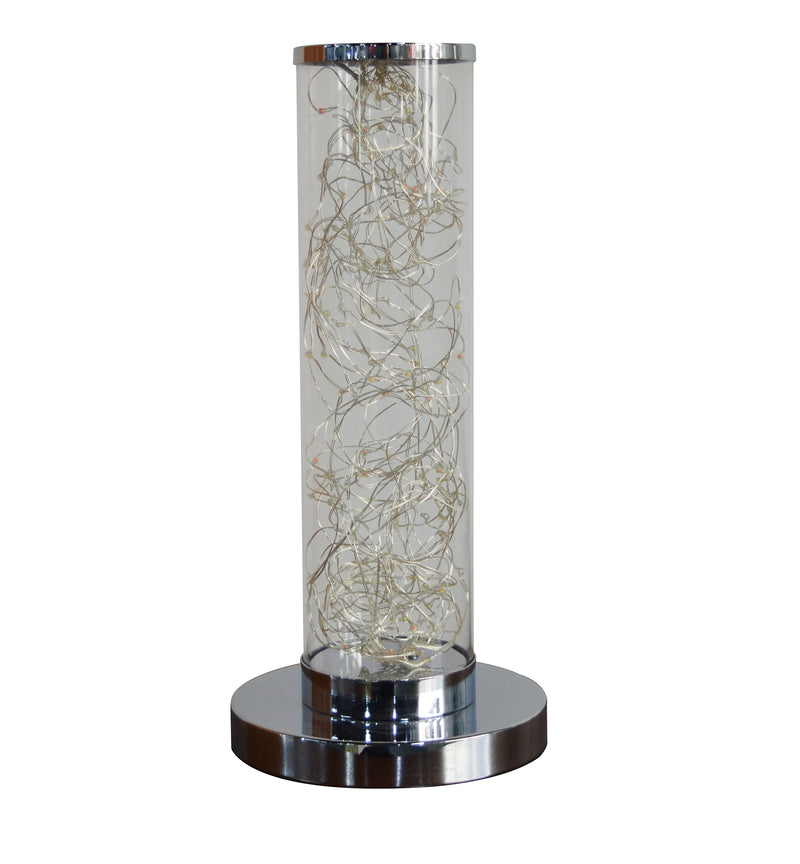 13" In Exposed Rope Led Minari Clear Column Table Lamp-zoom-