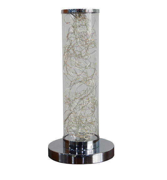 13" In Exposed Rope Led Minari Clear Column Table Lamp