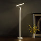 52.5" In Led Matte White Curvilinear S-Curve Spiral Tube Angled Floor Lamp