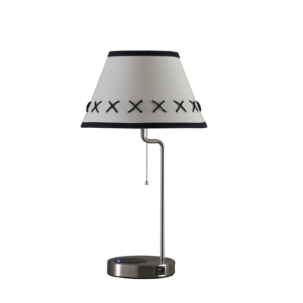 20 In Shelby Modern Craft Table Lamp W/ Usb/charging Station