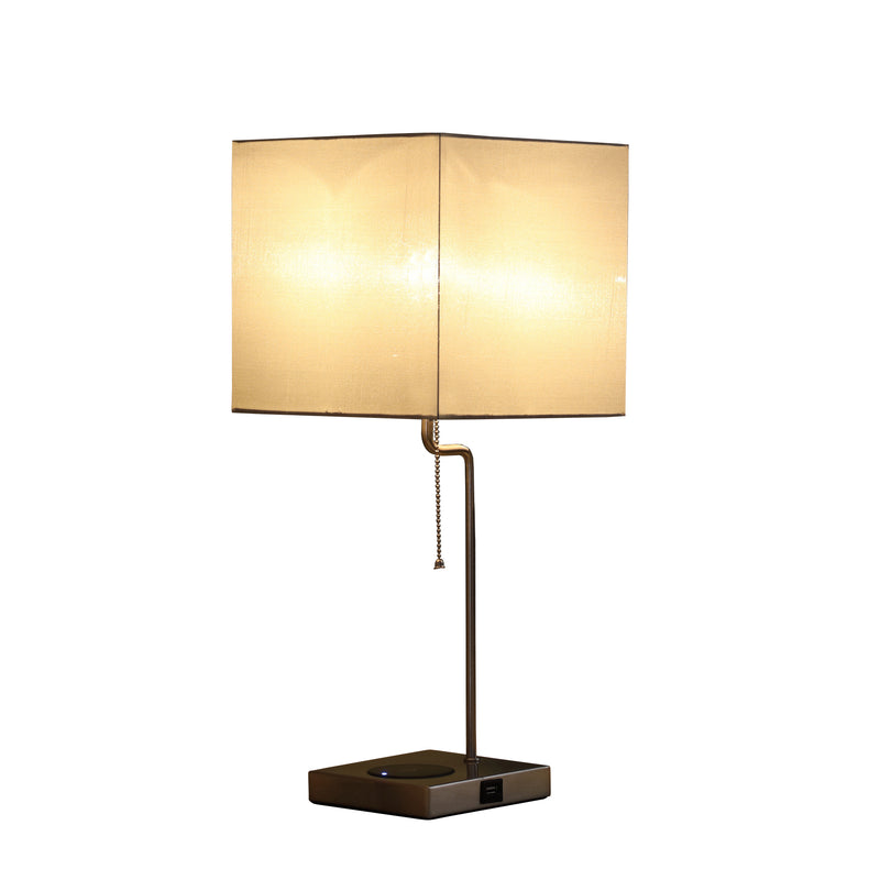 21.5" In Aston Square Table Lamp W/ Charging Station-zoom-