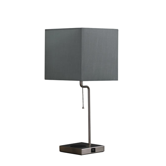21.5" In Aston Square Table Lamp W/ Charging Station