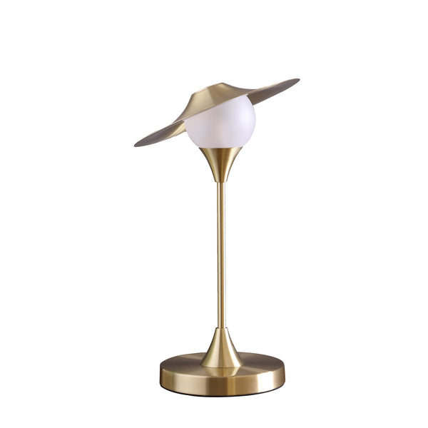 16 In Kelsey Led Brush Gold Exposed Shade Touch-on Table Lamp