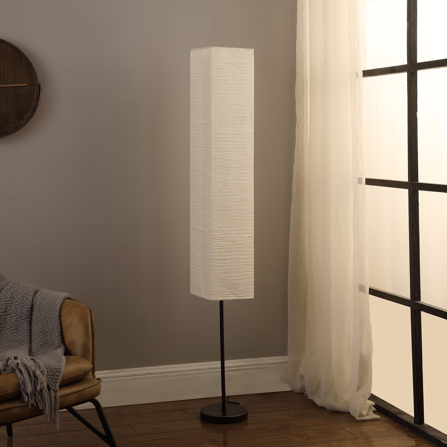 62.5" In Noki Japanese Paper Floor Lamp