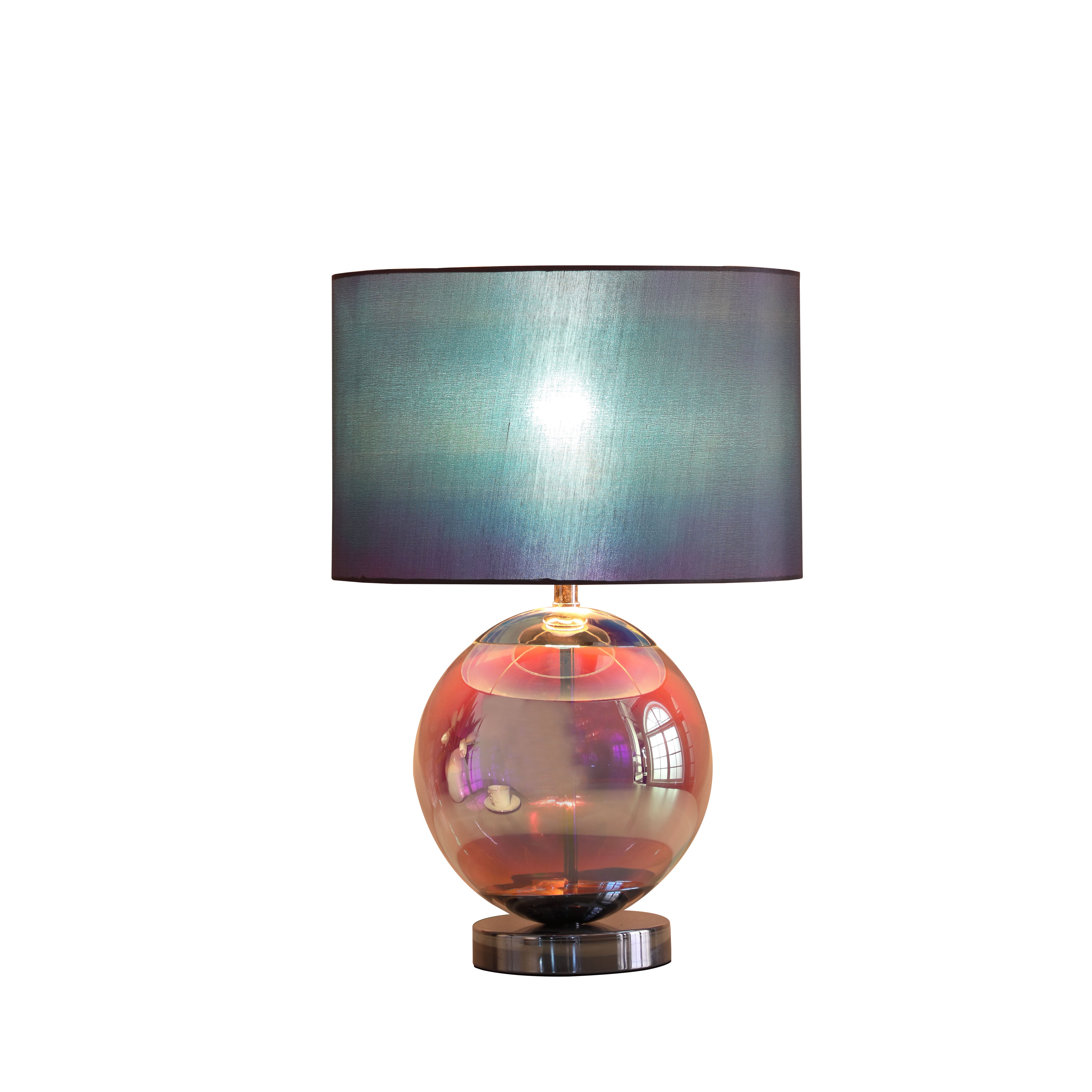 18.75" In Artie Orb Irredescent Chrome Table Lamp-zoom-1