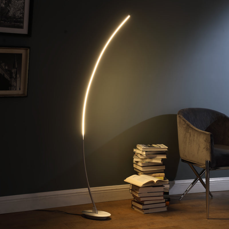 62.25" In Bradie Brushed Nickel Led Arc Tube Floor Lamp-zoom-