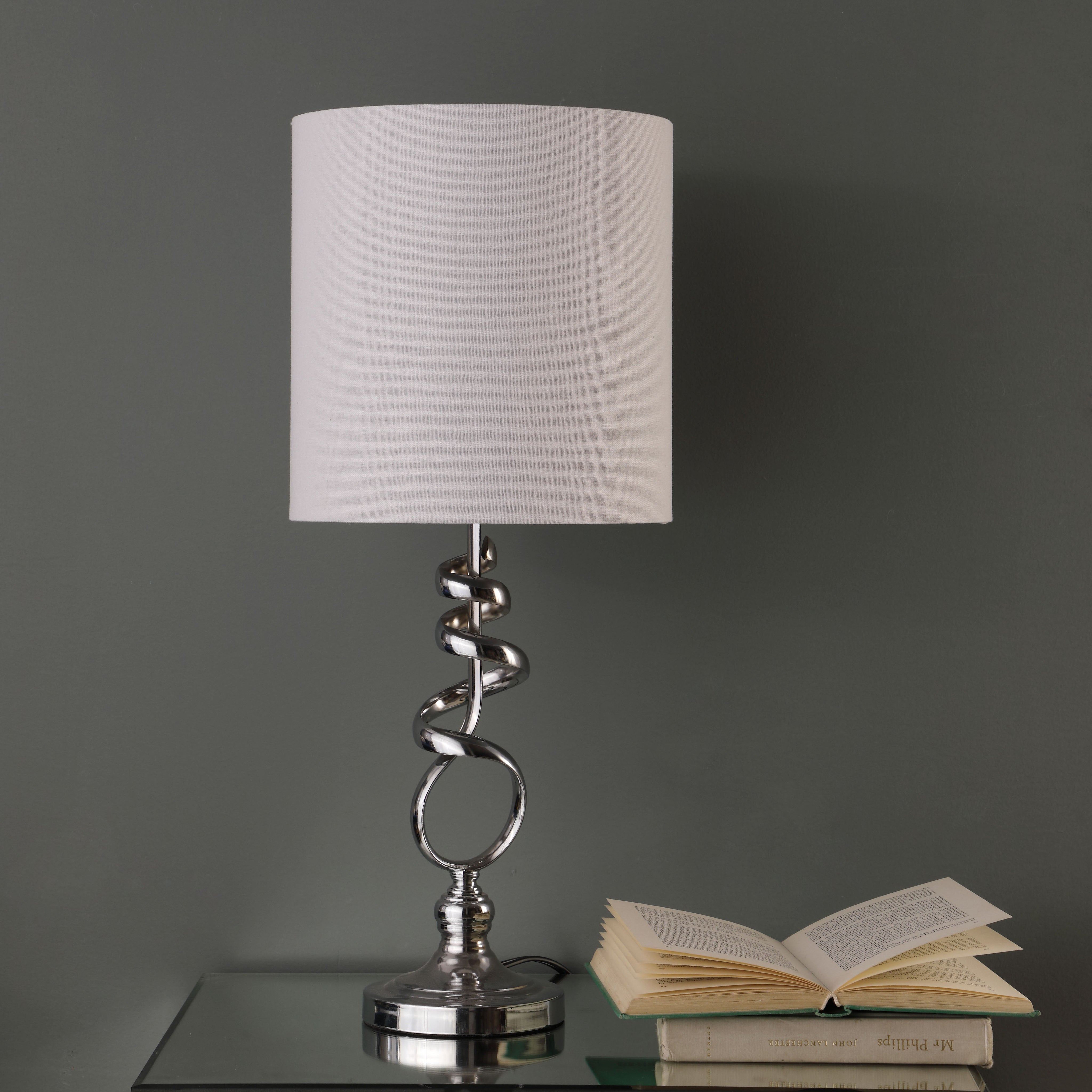 21.5" In Milo Abstract Brushed Silver Metal Table Lamp-zoom-3