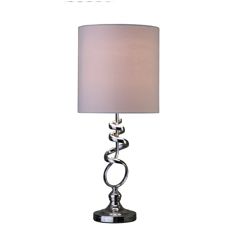 21.5" In Milo Abstract Brushed Silver Metal Table Lamp-zoom-