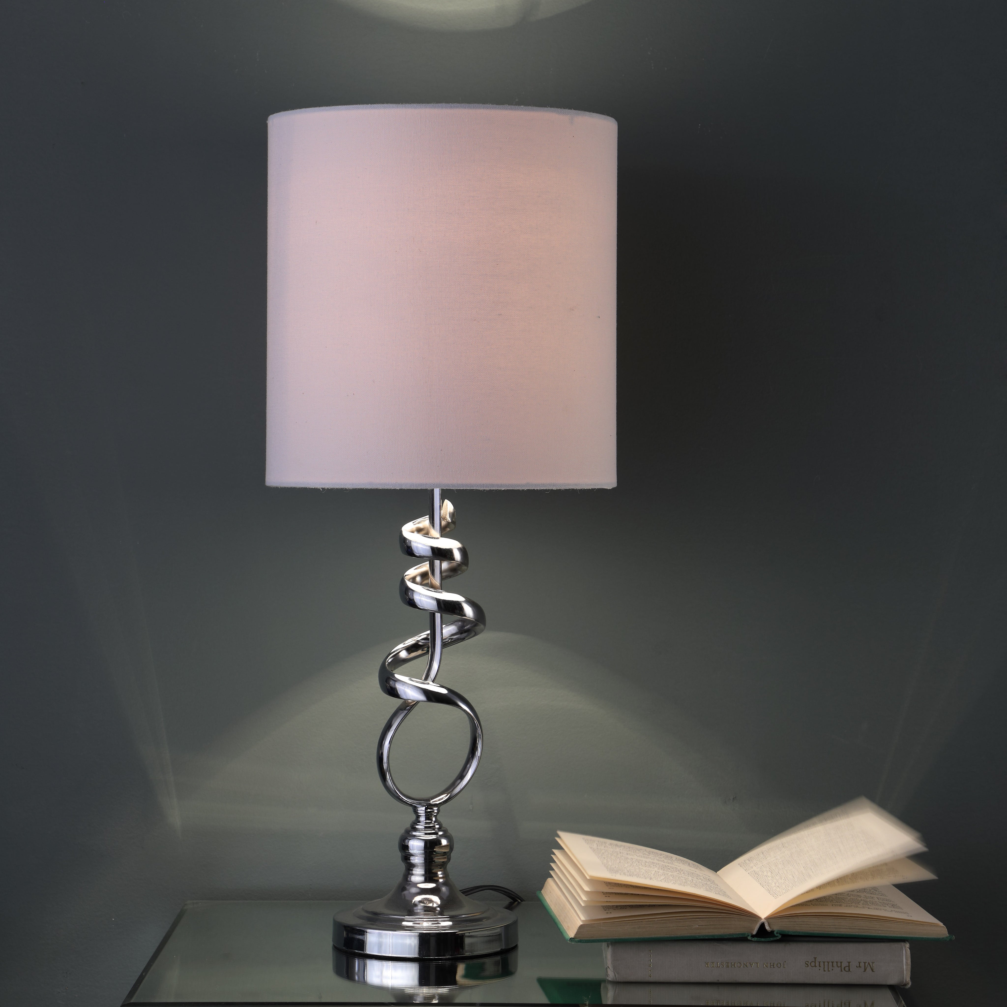 21.5" In Milo Abstract Brushed Silver Metal Table Lamp-zoom-4