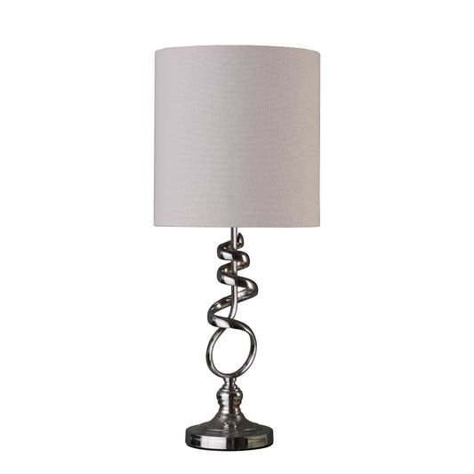 21.5" In Milo Abstract Brushed Silver Metal Table Lamp