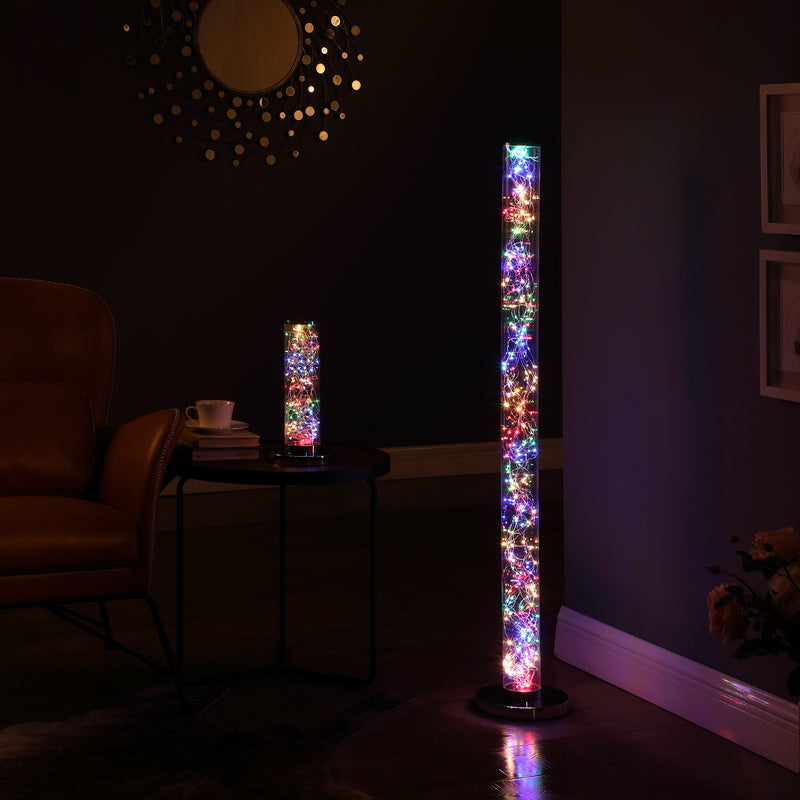 13" In Exposed Multi-colored Rope Led Namiri Column Table Lamp-zoom-