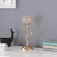 14" In Rose Gold Floral Bell Glam Metal Table Lamp