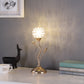 14" In Rose Gold Floral Bell Glam Metal Table Lamp