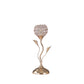 14" In Rose Gold Floral Bell Glam Metal Table Lamp