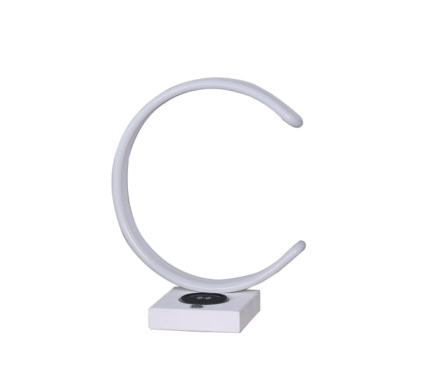 13.5 In C Shape Led W/ Usb/wireless Charger Port Table Lamp