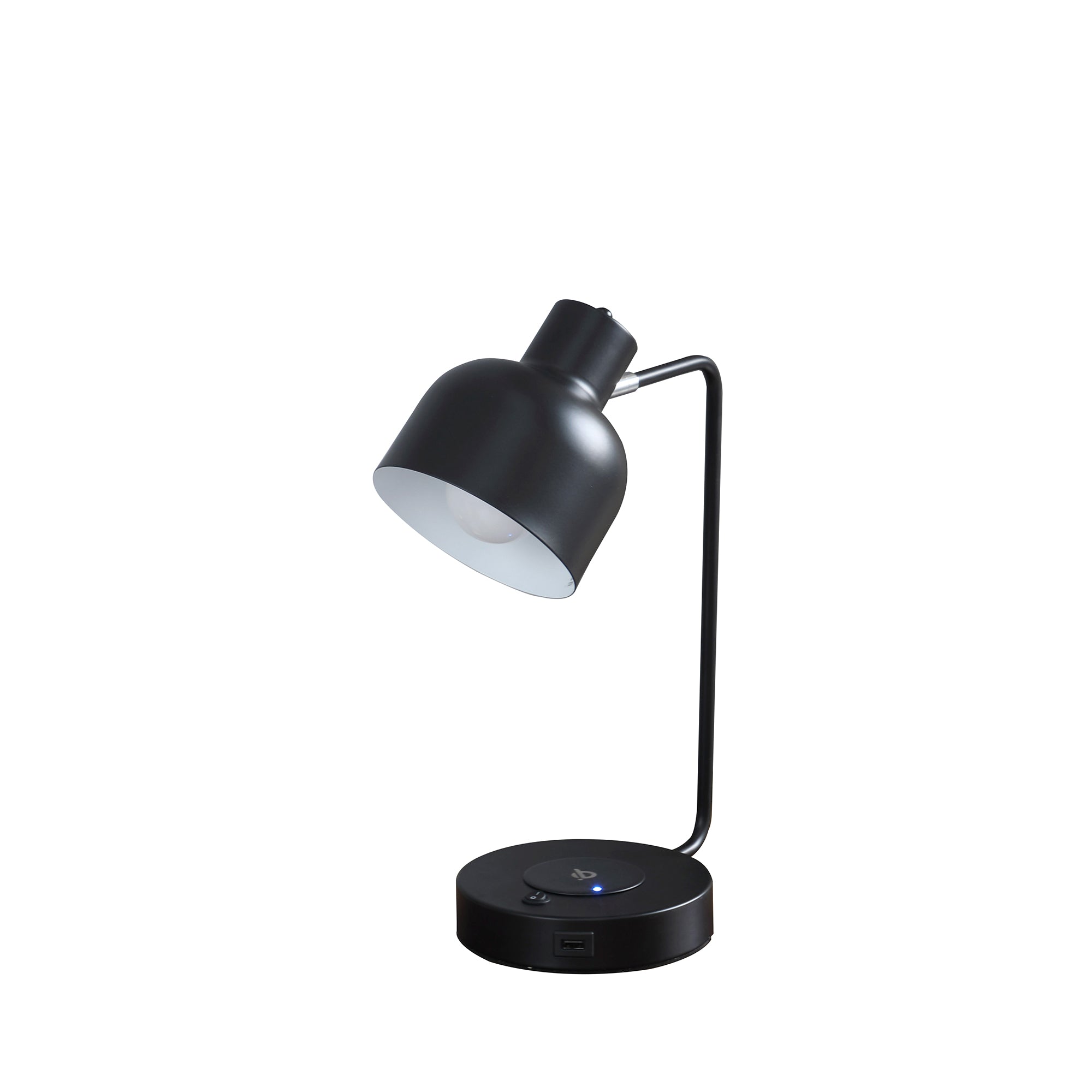15.25"In Vadim Black Adjustable Student Desk Task Table Lamp W/ Charging Usb Port Station-zoom-1