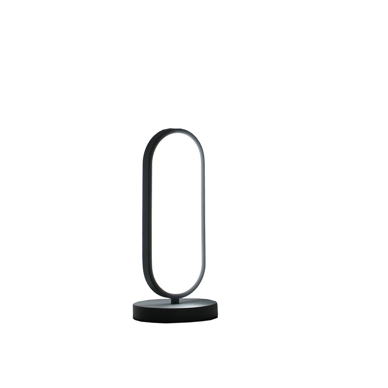 14" In Adras Modern Matte Black Oval Led Contemporary Metal Table Lamp-zoom-